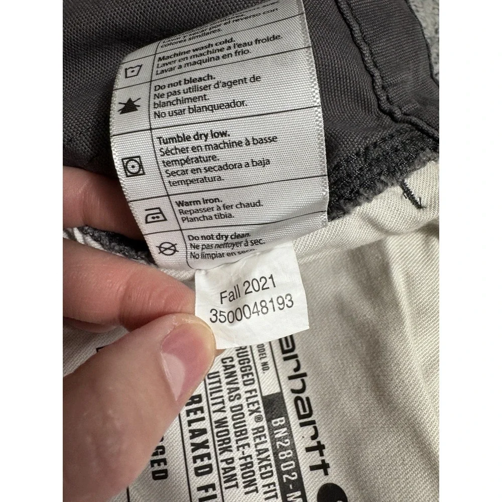 Carhartt BN2802-M 36x36 Relaxed Rugged Flex Double Front Utility Pants Dim Grey